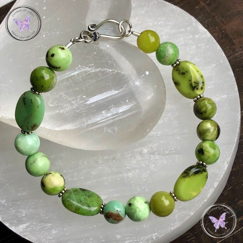 Chrysoprase Bracelet with Hook Clasp